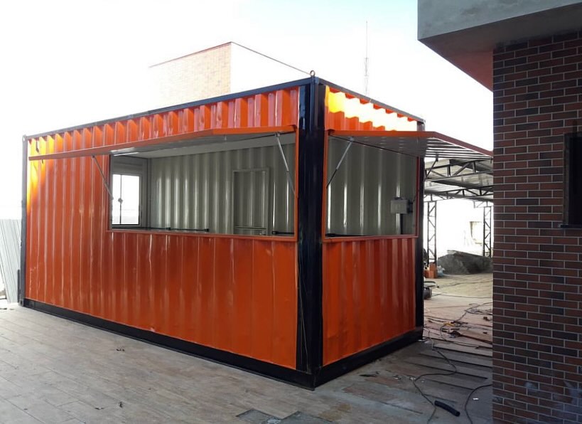 Orange Shipping Container Kiosk Orange Shipping Container Kiosk