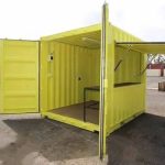 Yellow Shipping Container Kiosk
